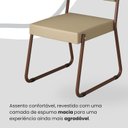 Ver imagem 6 de Conjunto Sala de Jantar Mesa 160x90cm Base Lunna Tampo MDF Laca com Vidro Napoli Marrom/Creme