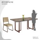 Ver imagem 5 de Conjunto Sala de Jantar Mesa 160x90cm Base Lunna Tampo MDF Laca com Vidro Napoli Marrom/Creme