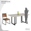 Ver imagem 5 de Conjunto Sala de Jantar Mesa 160x90cm Base Lunna Tampo MDF Laca com Vidro Napoli Preto/Marrom