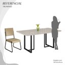 Ver imagem 5 de Conjunto Sala de Jantar Mesa 160x90cm Base Lunna Tampo MDF Laca com Vidro Napoli Preto/Creme