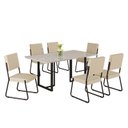 Ver imagem 2 de Conjunto Sala de Jantar Mesa 160x90cm Base Lunna Tampo MDF Laca com Vidro Napoli Preto/Creme