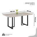 Ver imagem 3 de Conjunto Sala de Jantar Mesa 160x90cm Base Lunna Tampo Mdf Laca com Vidro Napoli