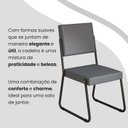 Ver imagem 7 de Conjunto Sala de Jantar Mesa 160x90cm Base Lunna Tampo Mdf Laca com Vidro Napoli