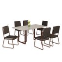 Ver imagem 2 de Conjunto Sala de Jantar Mesa 160x90cm Base Lunna Tampo Mdf Laca com Vidro Napoli