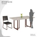 Ver imagem 5 de Conjunto Sala de Jantar Mesa 160x90cm Base Lunna Tampo MDF Laca com Vidro Napoli Marrom/Preto