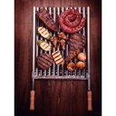 Ver imagem 3 de Grelha Tramontina Churrasco Em Aço Inox Com Cabo De Madeira Natural 50x41 Cm Tramontina