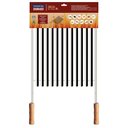 Ver imagem 4 de Grelha Tramontina Churrasco Em Aço Inox Com Cabo De Madeira Natural 50x41 Cm Tramontina