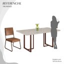 Ver imagem 5 de Conjunto Sala de Jantar Mesa 160x90cm Base Lunna Tampo MDF Laca com Vidro Napoli Marrom