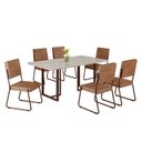 Ver imagem 2 de Conjunto Sala de Jantar Mesa 160x90cm Base Lunna Tampo Mdf Laca com Vidro Napoli