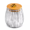 Ver imagem 1 de Pote de Vidro Riscas com Tampa de Bambu 600ml
