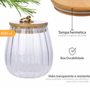 Ver imagem 4 de Pote de Vidro Riscas com Tampa de Bambu 600ml