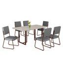 Ver imagem 2 de Conjunto Sala de Jantar Mesa 160x90cm Base Lunna Tampo Mdf Laca com Vidro Napoli