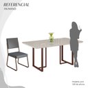 Ver imagem 5 de Conjunto Sala de Jantar Mesa 160x90cm Base Lunna Tampo Mdf Laca com Vidro Napoli