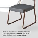 Ver imagem 6 de Conjunto Sala de Jantar Mesa 160x90cm Base Lunna Tampo MDF Laca com Vidro Napoli Marrom/Grafite