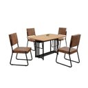 Ver imagem 2 de Conjunto Sala de Jantar Mesa 120x90cm Base Pérola Tampo MDF Napoli Preto/Marrom