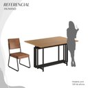 Ver imagem 5 de Conjunto Sala de Jantar Mesa 120x90cm Base Pérola Tampo MDF Napoli Preto/Marrom
