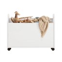 Ver imagem 4 de Baú Brinquedos Organizador Rodinhas Madeira Benjamin Branco Idimex