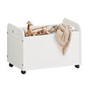 Ver imagem 5 de Baú Brinquedos Organizador Rodinhas Madeira Benjamin Branco Idimex