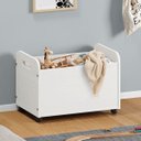 Ver imagem 1 de Baú Brinquedos Organizador Rodinhas Madeira Benjamin Branco Idimex