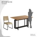 Ver imagem 5 de Conjunto Sala de Jantar Mesa 120x90cm Base Pérola Tampo MDF Napoli Preto/Creme