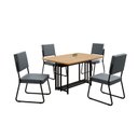 Ver imagem 2 de Conjunto Sala de Jantar Mesa 120x90cm Base Pérola Tampo MDF Napoli Preto/Grafite