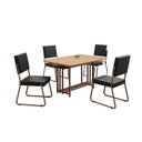 Ver imagem 2 de Conjunto Sala de Jantar Mesa 120x90cm Base Pérola Tampo MDF Napoli Marrom/Preto