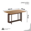Ver imagem 3 de Conjunto Sala de Jantar Mesa 120x90cm Base Pérola Tampo MDF Napoli Marrom/Preto