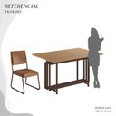 Ver imagem 5 de Conjunto Sala de Jantar Mesa 120x90cm Base Pérola Tampo MDF Napoli Marrom