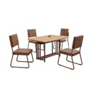 Ver imagem 2 de Conjunto Sala de Jantar Mesa 120x90cm Base Pérola Tampo MDF Napoli Marrom