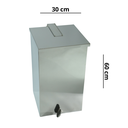 Ver imagem 2 de Lixeira Quadrada Pedal 50l de Aço Inox