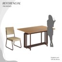 Ver imagem 5 de Conjunto Sala de Jantar Mesa 120x90cm Base Pérola Tampo MDF Napoli Marrom/Creme