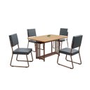 Ver imagem 2 de Conjunto Sala de Jantar Mesa 120x90cm Base Pérola Tampo MDF Napoli Marrom/Grafite