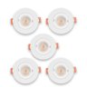 Kit com 5 Spot de Embutir Redondo Plano Branco + 5 Lâmpadas Par20 Nordecor/mbled - 1