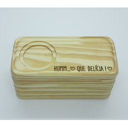 Kit Jogo Conjunto 8 Pires Retangulares P/ Xícaras de Café e Chá - Pinus - 3