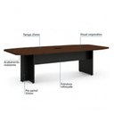 Ver imagem 2 de Mesa de Reunião Diretoria Abaulada - 3,20x1,20m - Workstart - Marsala/Preto - 21017