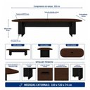 Ver imagem 7 de Mesa de Reunião Diretoria Abaulada - 3,20x1,20m - Workstart - Marsala/Preto - 21017