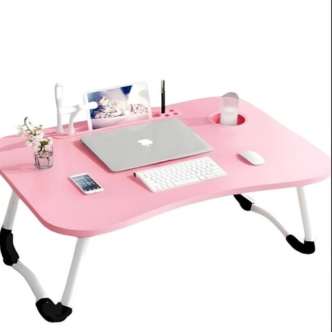 Mesa para Notebook Usb Ventilador Iluminação Dobravel Rosa