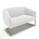 Ver imagem 1 de Sofá Namoradeira 2 Lugares Base Industrial Dourado Stella Bouclê D03 - D'Rossi Cor Off White