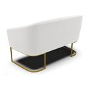 Ver imagem 4 de Sofá Namoradeira 2 Lugares Base Industrial Dourado Stella Bouclê D03 - D'Rossi Cor Off White