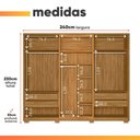 Ver imagem 4 de Guarda Roupas Casal Reflecta com Led 6 Portas 4 Gavetas Âmbar