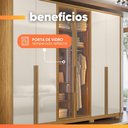 Ver imagem 5 de Guarda Roupas Casal Reflecta com Led 6 Portas 4 Gavetas Âmbar