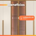 Ver imagem 6 de Guarda Roupas Casal Reflecta com Led 6 Portas 4 Gavetas Âmbar