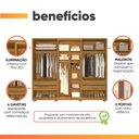 Ver mais imagens de Guarda Roupas Casal Reflecta com Led 6 Portas 4 Gavetas Âmbar