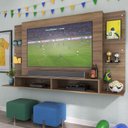 Ver imagem 1 de Painel Tv 60" Com Prateleiras De Vidro Brasil Multimóveis Br2739 Madeirado