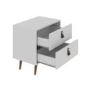 Ver imagem 4 de Mesa de Cabeceira 2 Gavetas Pádua com Alças em Couro Sintético Branco J Carvalho