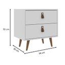 Ver imagem 5 de Mesa de Cabeceira 2 Gavetas Pádua com Alças em Couro Sintético Branco J Carvalho
