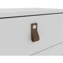 Ver imagem 2 de Mesa de Cabeceira 2 Gavetas Pádua com Alças em Couro Sintético Branco J Carvalho