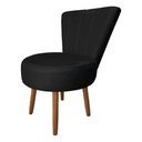 Ver imagem 3 de Poltrona Decorativa Royal Base Giratória de Madeira Slk Decor Preto