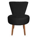 Ver imagem 1 de Poltrona Decorativa Royal Base Giratória de Madeira Slk Decor Preto