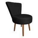 Ver imagem 2 de Poltrona Decorativa Royal Base Giratória de Madeira Slk Decor Preto